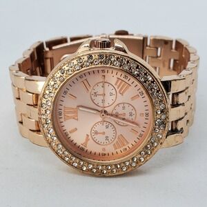38MM Women's Watch Rose Gold Tone Dial Bracelet Band 6.5"‎ New Battery